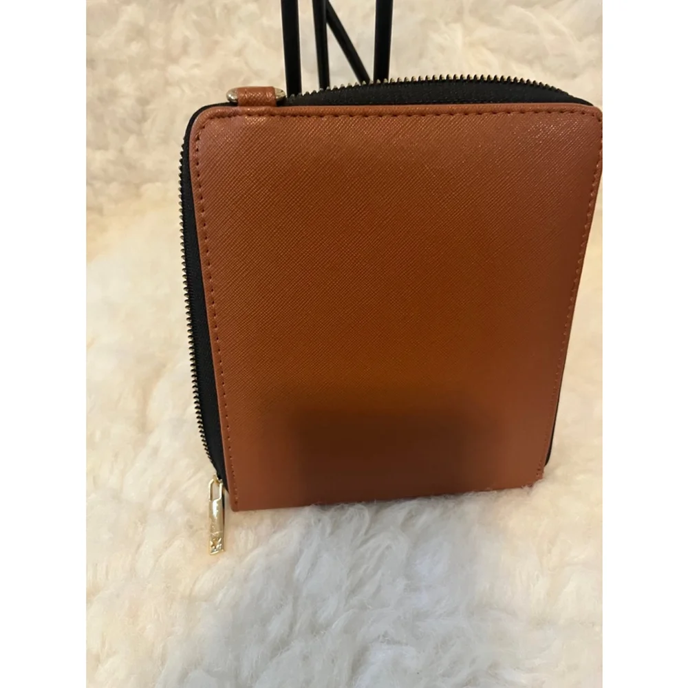 NWT Kedzie Brown Saffiano vegan leather and phone-friendly Crossbody bag Small
